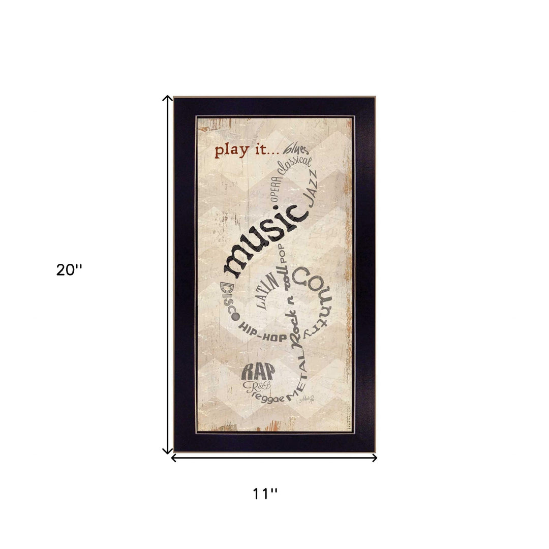 Play It 3 Black Framed Print Wall Art