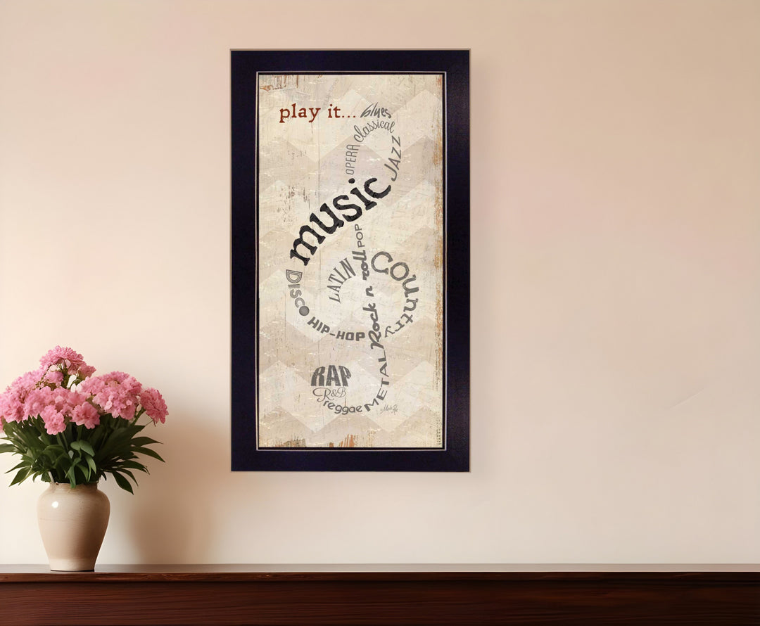 Play It 3 Black Framed Print Wall Art