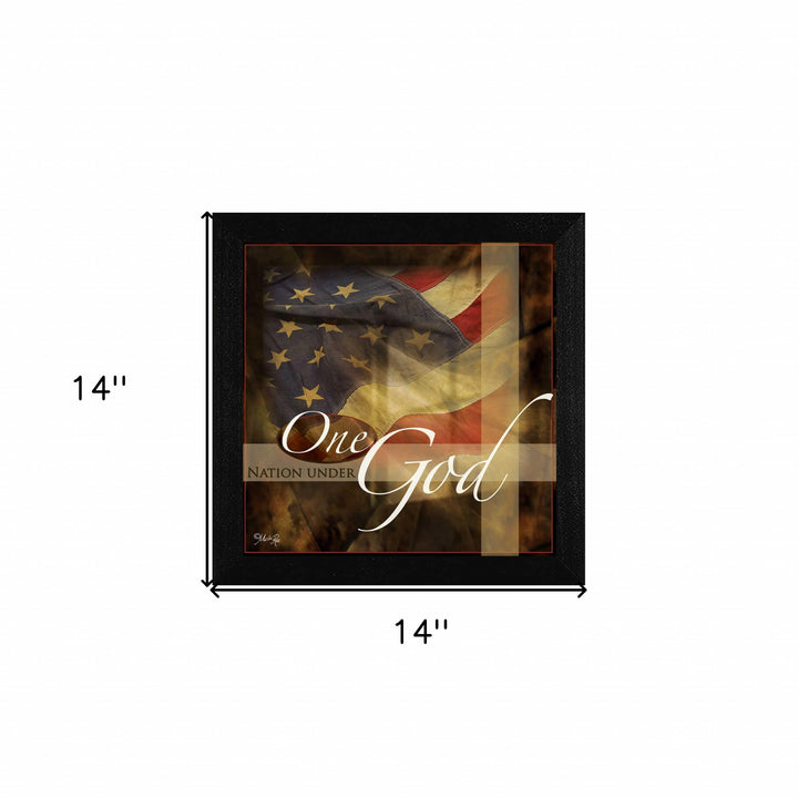 One Nation Under God Black Framed Print Wall Art