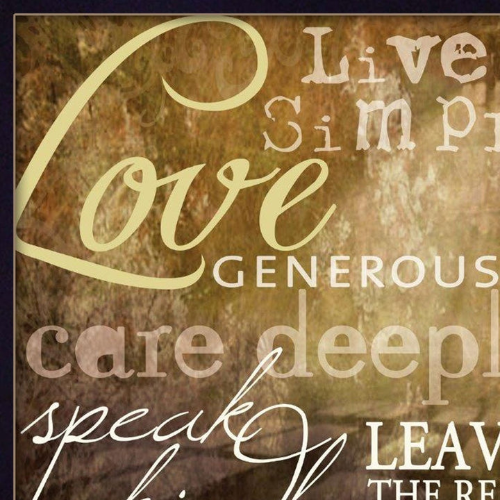 Live Simply 2 Black Framed Print Wall Art