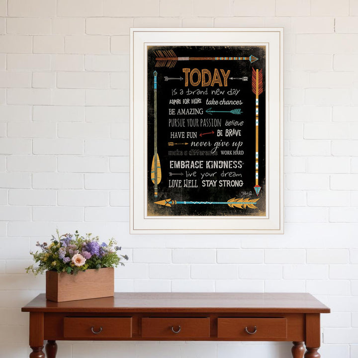 Today Is a Brand New Day 1 White Framed Print Wall Art