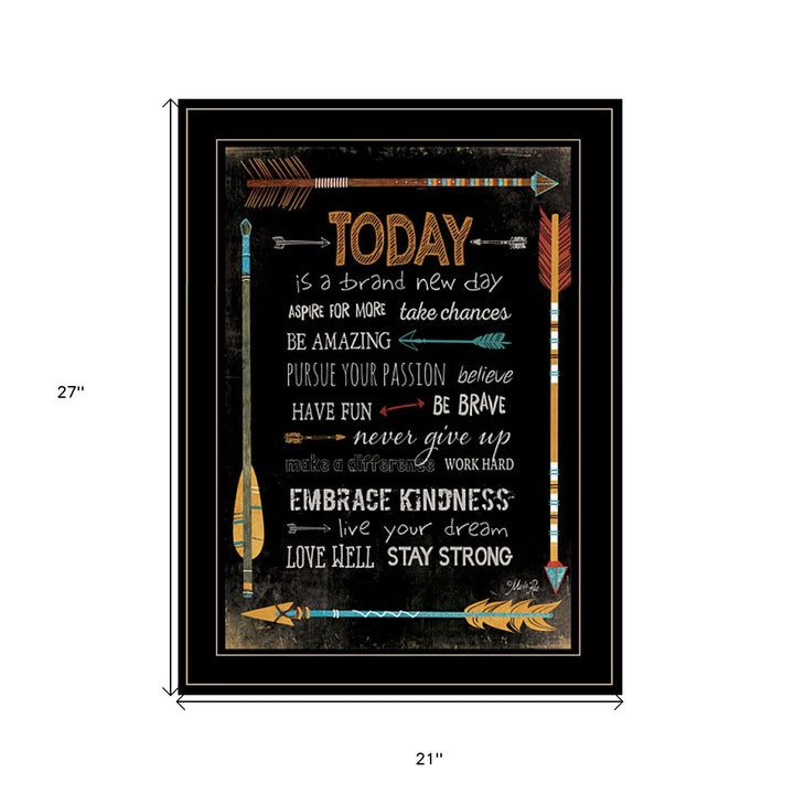 Today Is a Brand New Day 2 Black Framed Print Wall Art