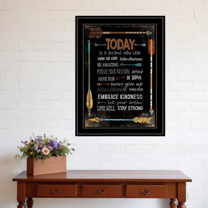 Today Is a Brand New Day 2 Black Framed Print Wall Art