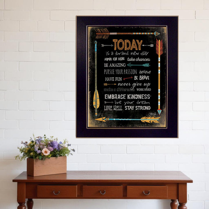 Today is a Brand New Day 3 Black Framed Print Wall Art