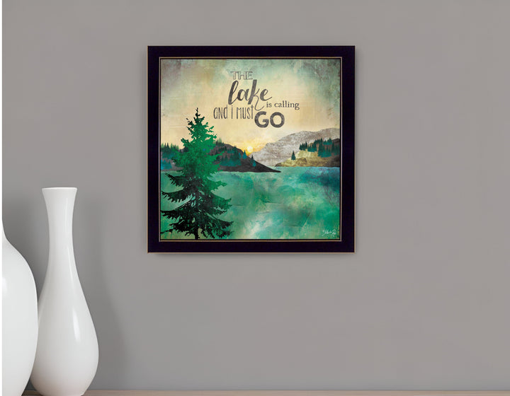 This Lake is Calling Black Framed Print Wall Art