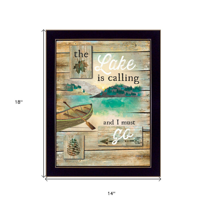 The Lake is Calling 3 Black Framed Print Wall Art