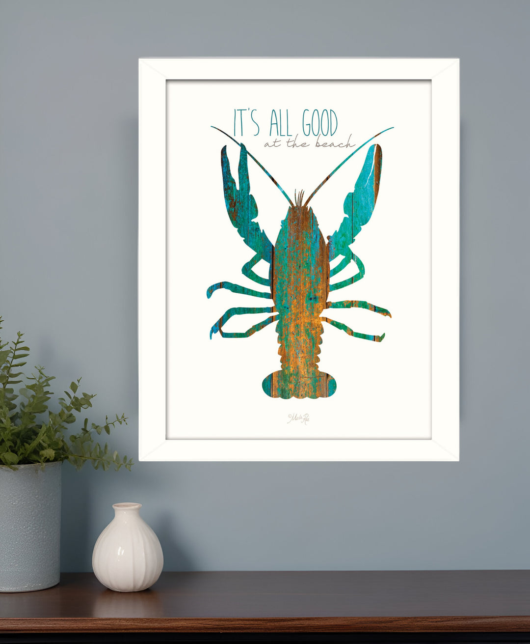 Its All Good at the Beach White Framed Print Wall Art