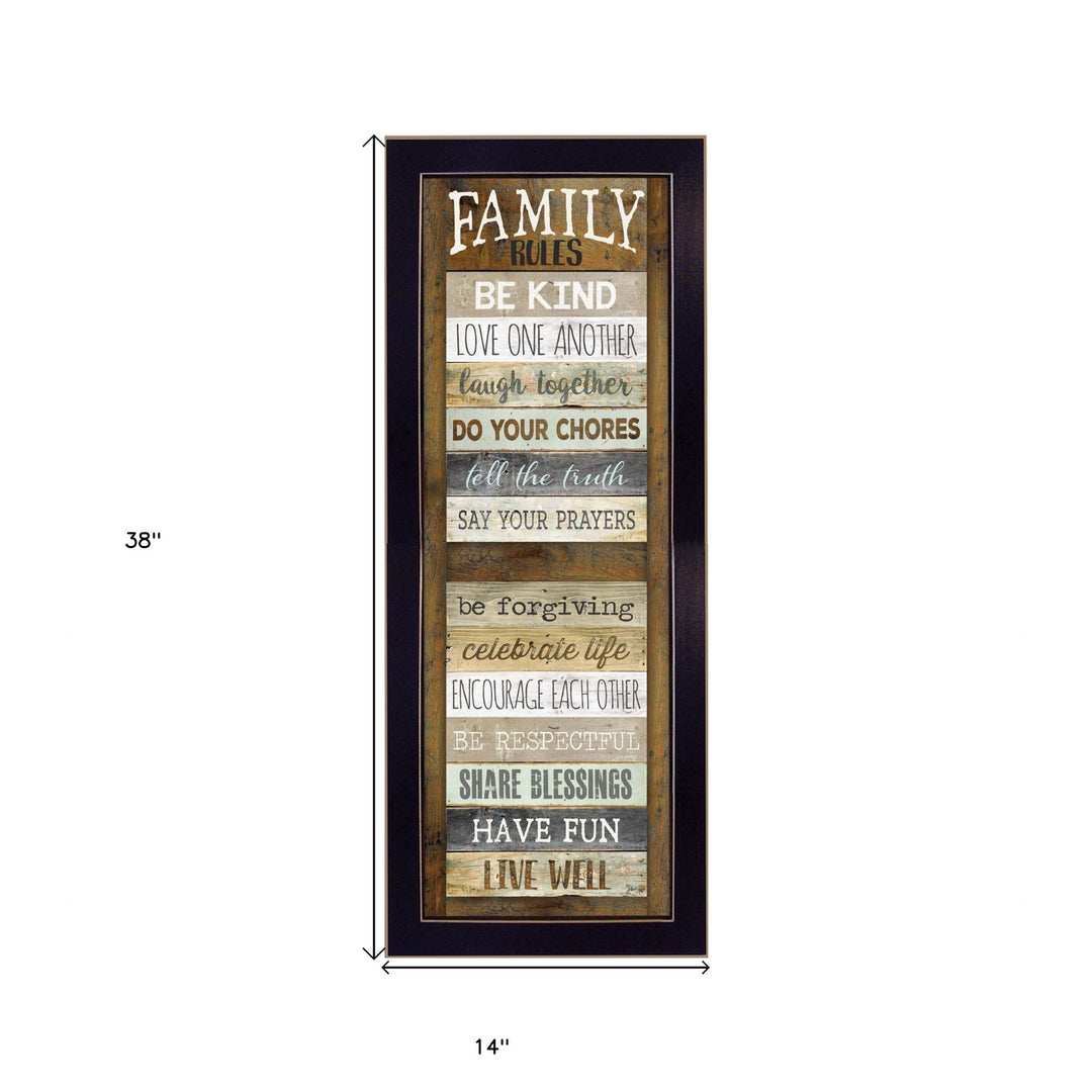 Family Rules Shutter 1 Black Framed Print Wall Art