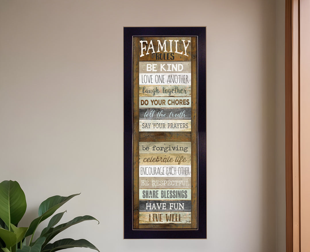 Family Rules Shutter 1 Black Framed Print Wall Art