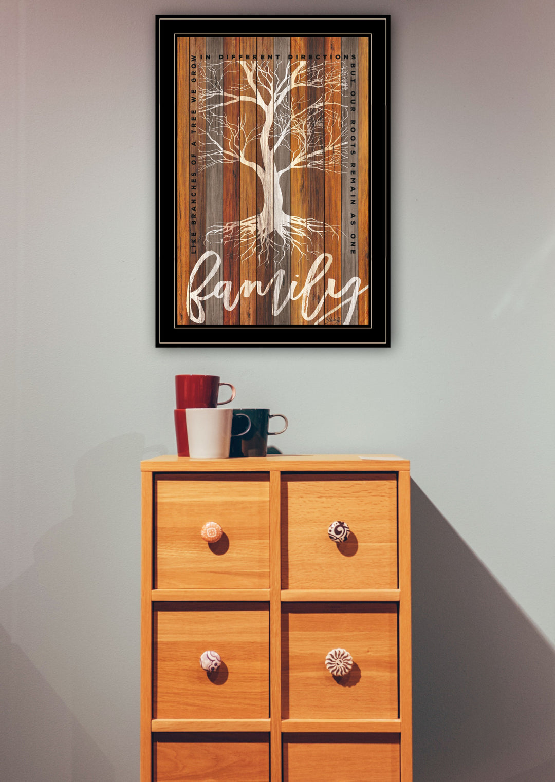 Family Roots 2 Black Framed Print Wall Art