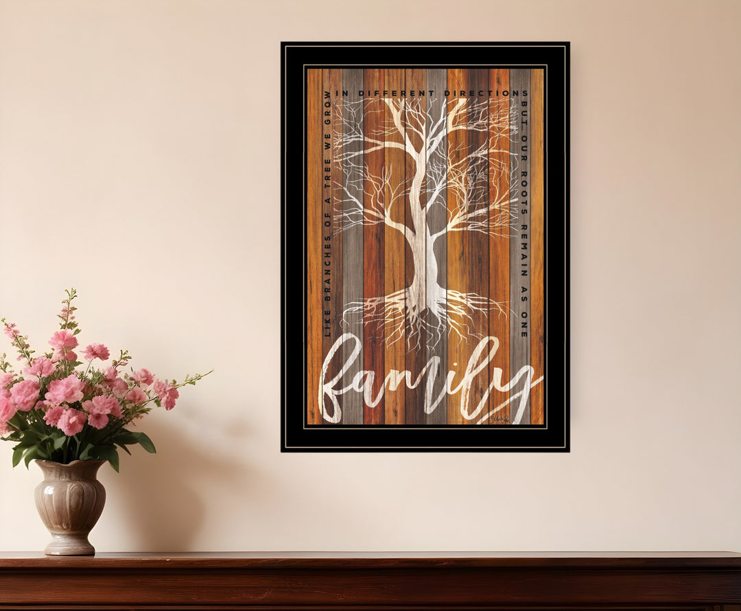 Family Roots 2 Black Framed Print Wall Art