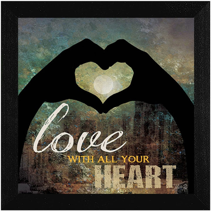 Love with all Your Heart 2 Black Framed Print Wall Art