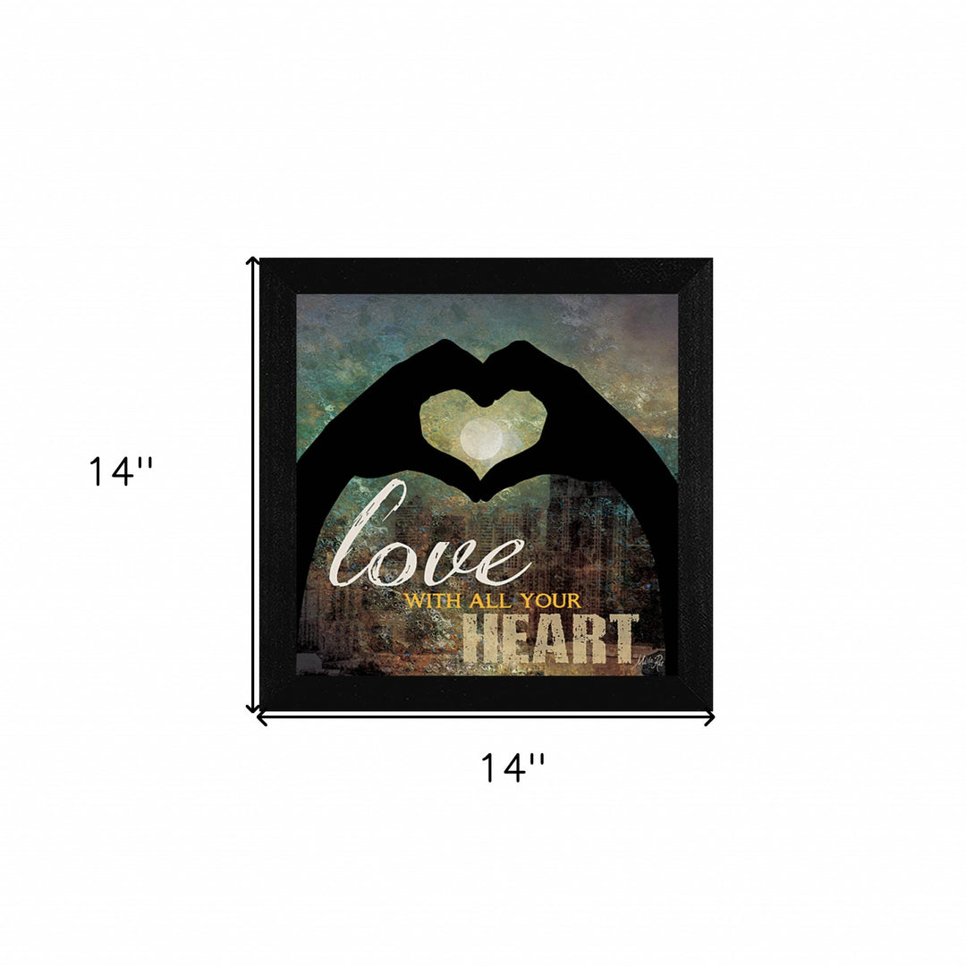 Love with all Your Heart 2 Black Framed Print Wall Art