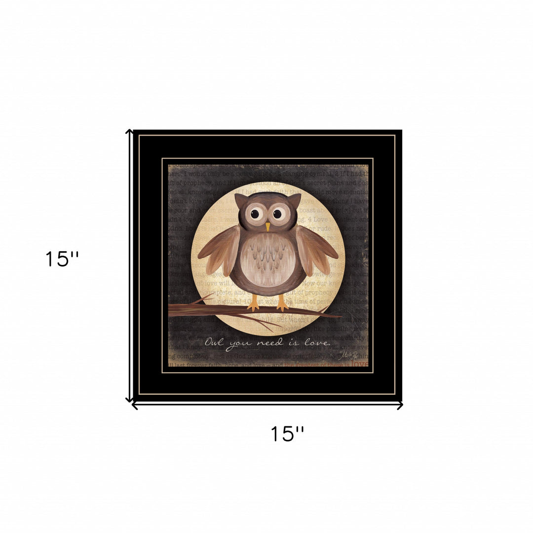 Owl You Need is Love 2 Black Framed Print Wall Art