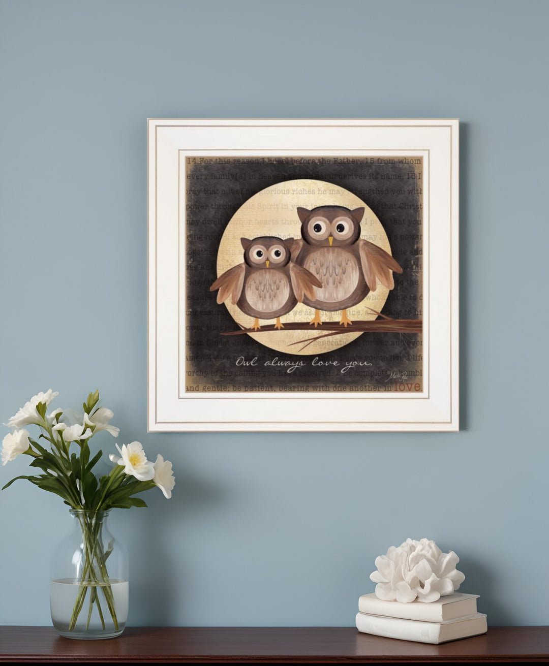 Owl Always Love and Need You 1 White Framed Print Wall Art