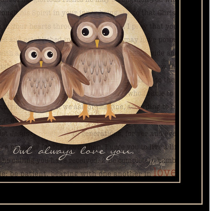 Owl Always Love and Need You 2 Black Framed Print Wall Art