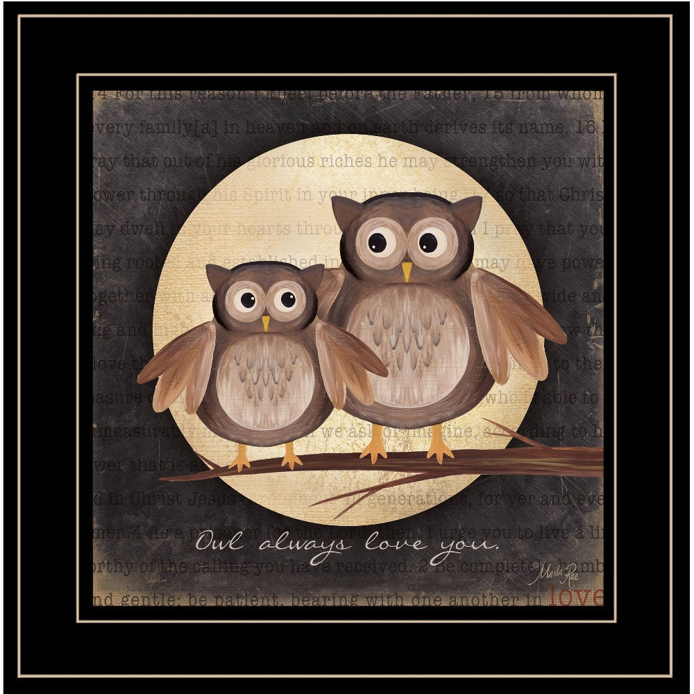 Owl Always Love and Need You 2 Black Framed Print Wall Art