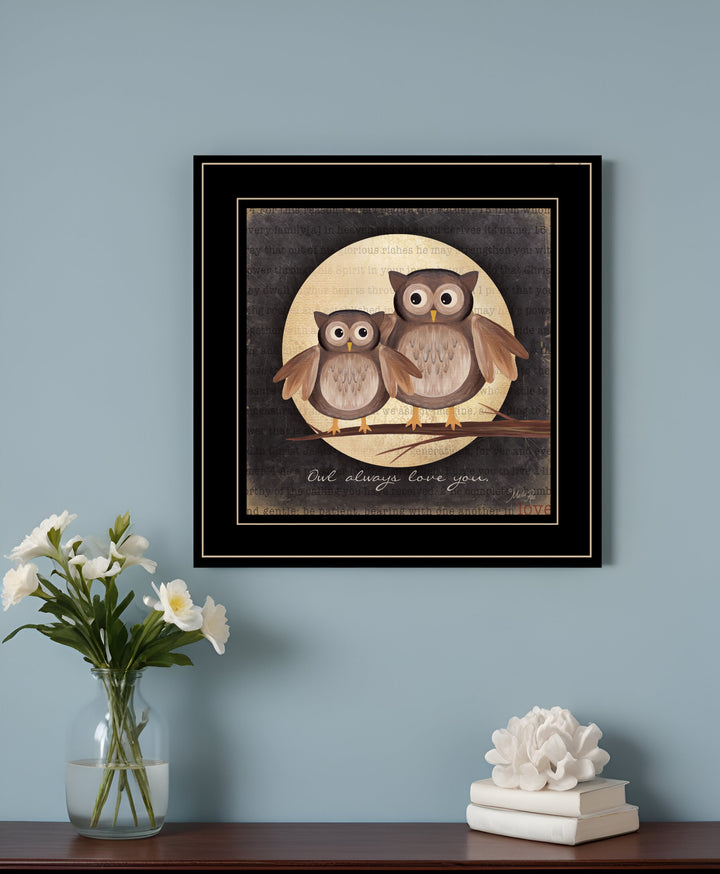 Owl Always Love and Need You 2 Black Framed Print Wall Art