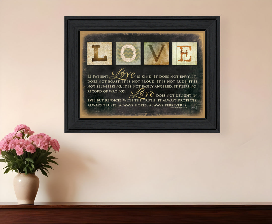 Love 4 Black Framed Print Wall Art