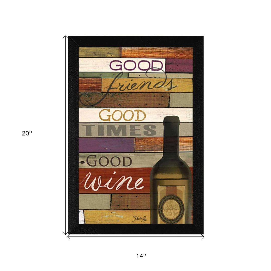 Good Wine 2 Black Framed Print Wall Art