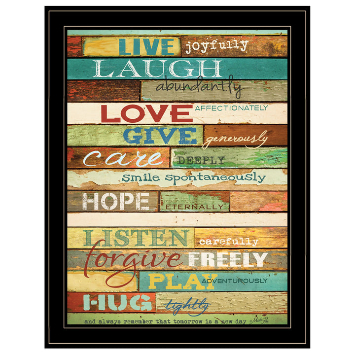 Live Joyfully 2 Black Framed Print Wall Art