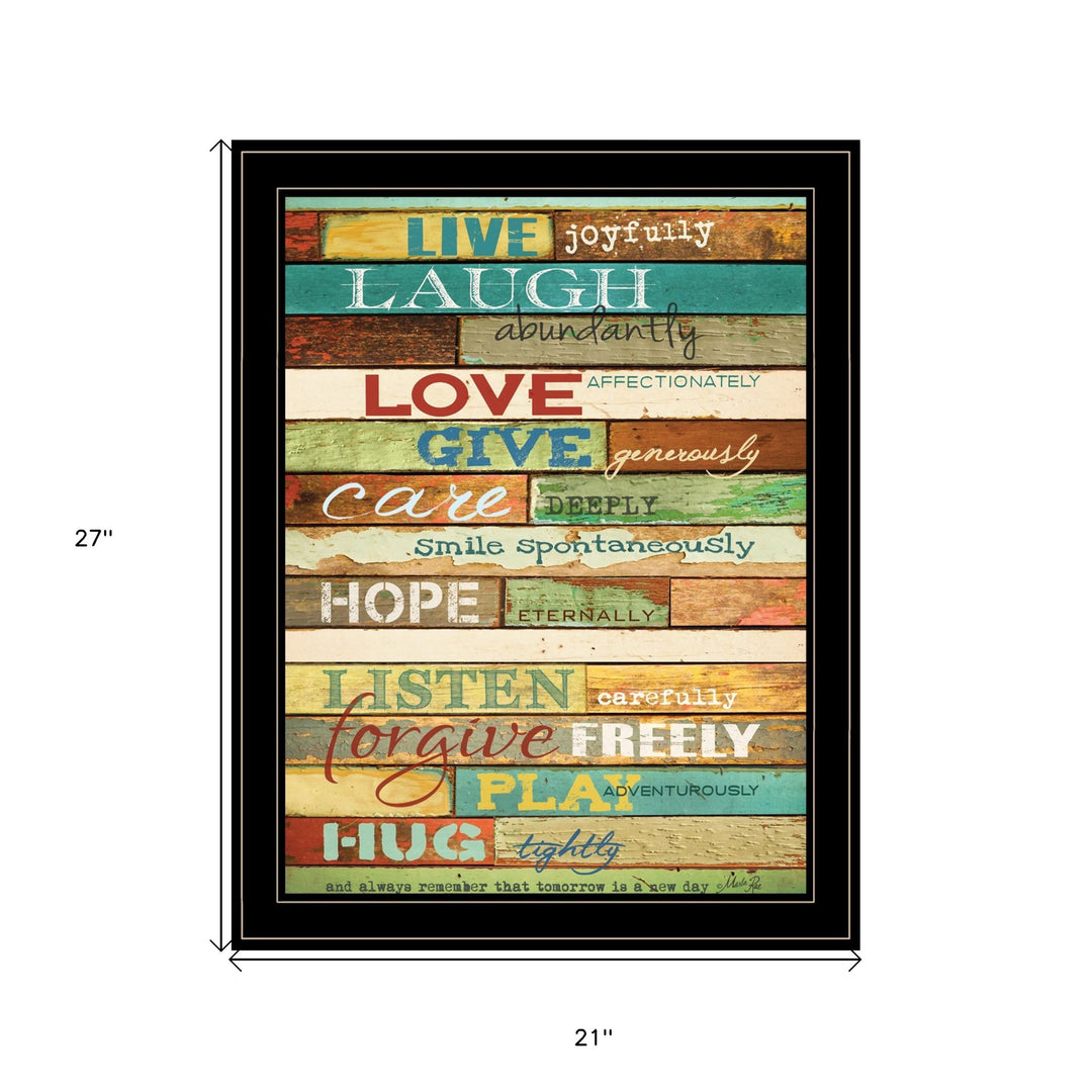 Live Joyfully 2 Black Framed Print Wall Art