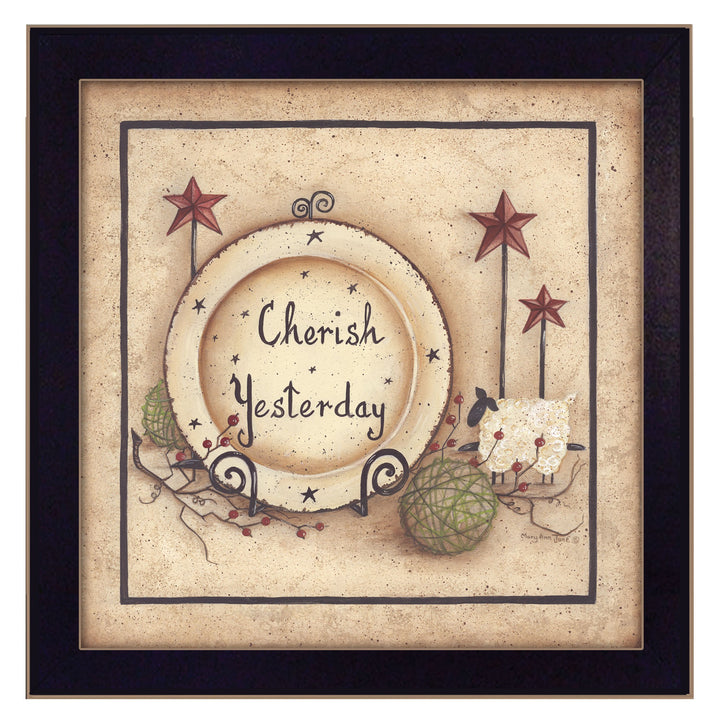 Cherish Yesterday 1 Black Framed Print Wall Art