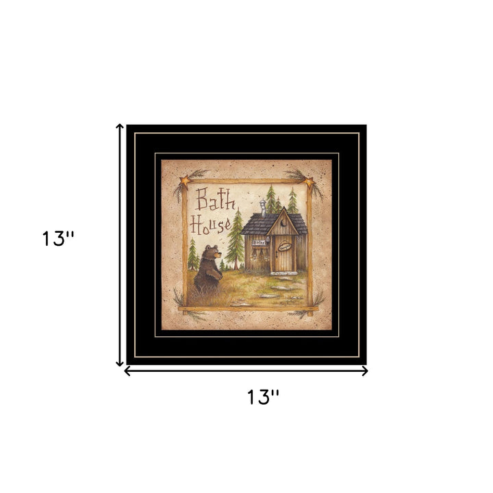 Bath House 4 Black Framed Print Bathroom Wall Art