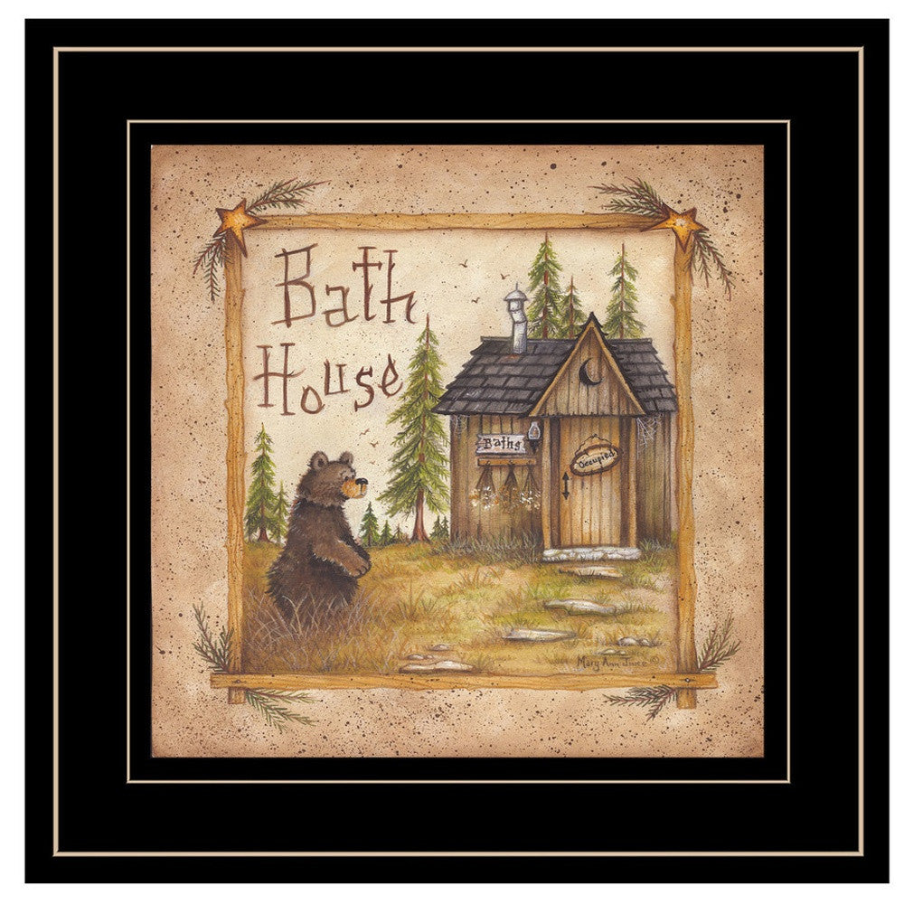 Bath House 4 Black Framed Print Bathroom Wall Art