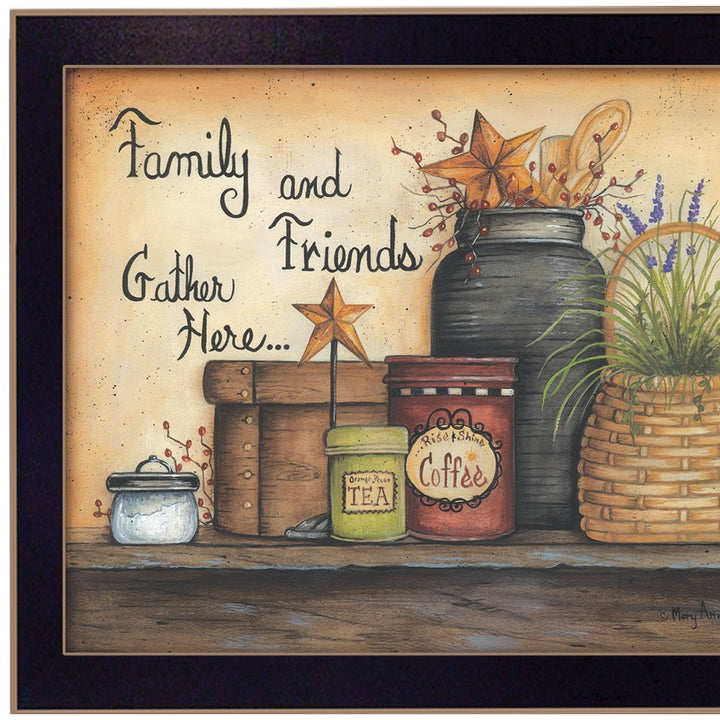 Family and Friends 1 Black Framed Print Wall Art