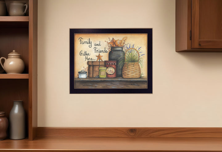 Family and Friends 1 Black Framed Print Wall Art