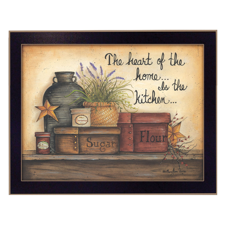 Heart of the Home 4 Black Framed Print Kitchen Wall Art