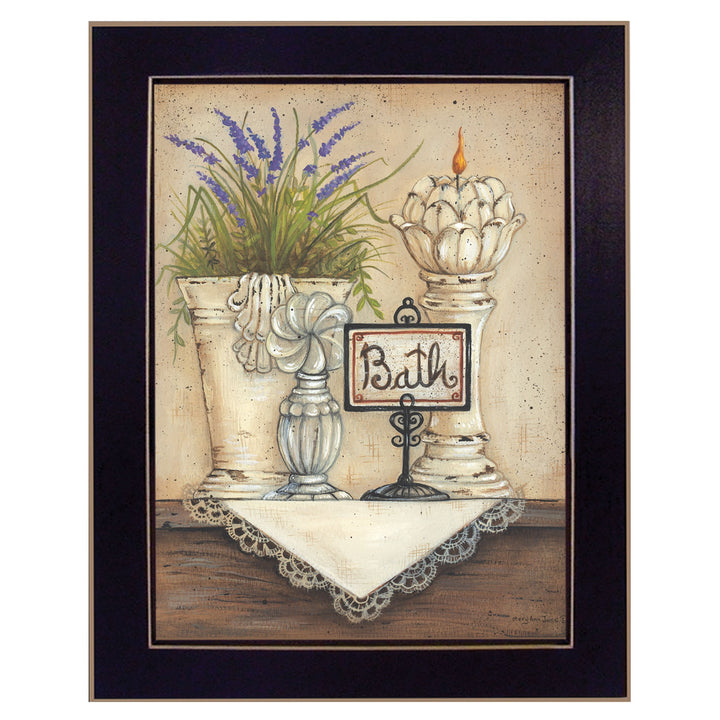 Bath 2 Black Framed Print Bathroom Wall Art