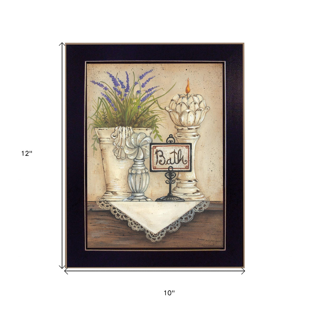 Bath 2 Black Framed Print Bathroom Wall Art