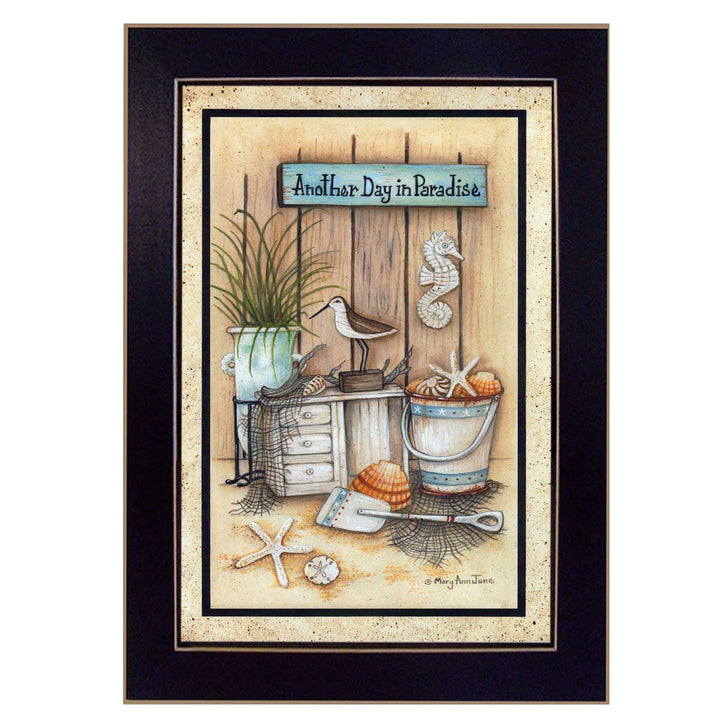 Another Day in Paradise 1 Black Framed Print Wall Art