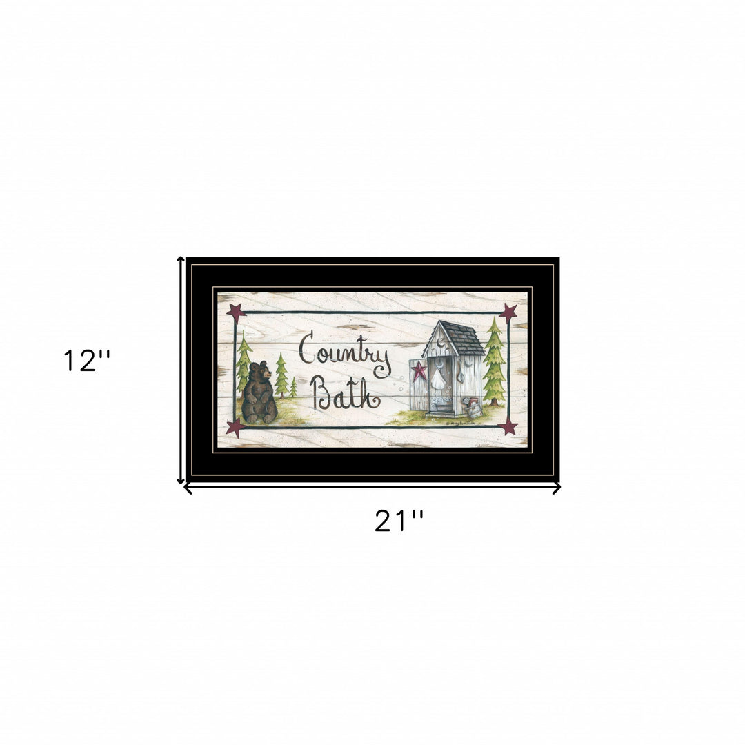 Country Bath 2 Black Framed Print Bathroom Wall Art