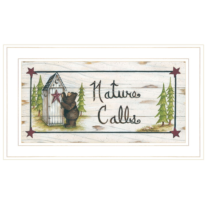 Nature Calls 1 White Framed Print Wall Art