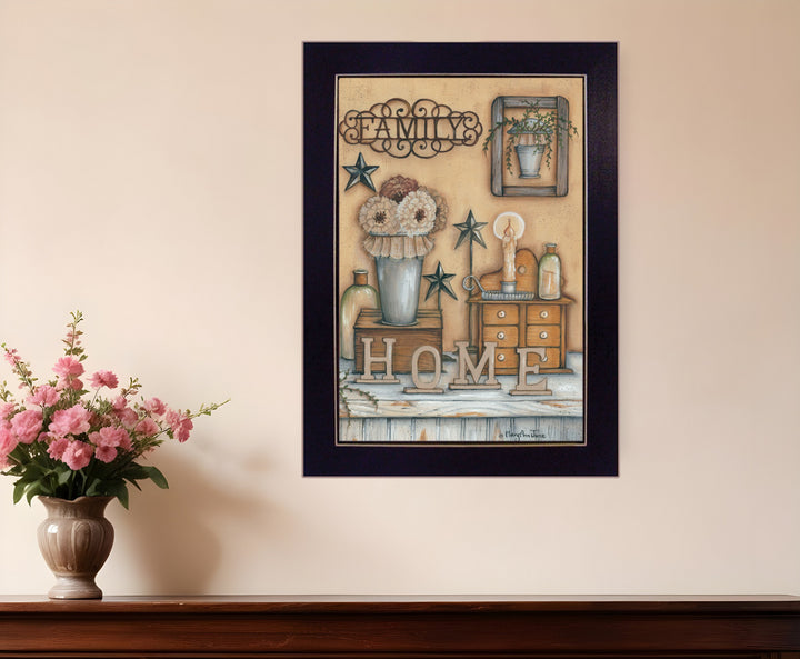 Family 9 Black Framed Print Wall Art