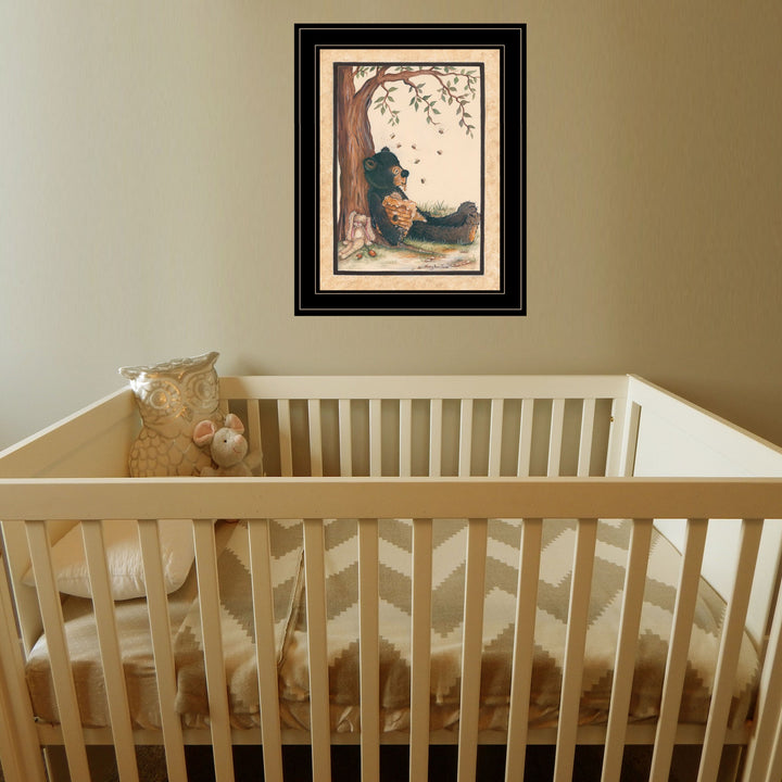 Nap Time 2 Black Framed Print Wall Art