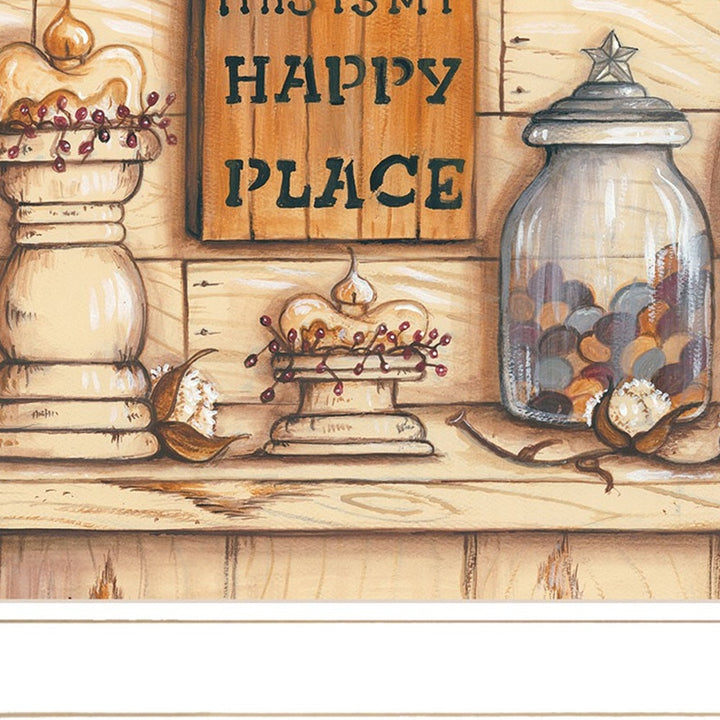 My Happy Place 1 White Framed Print Wall Art