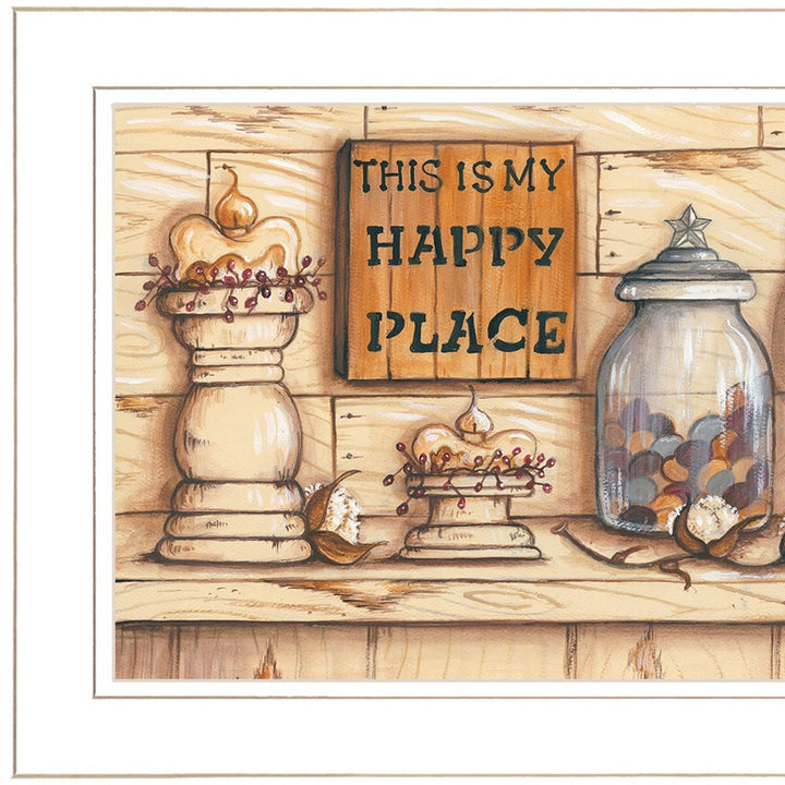 My Happy Place 1 White Framed Print Wall Art