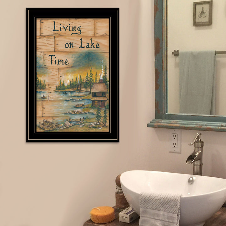 Living On The Lake 2 Black Framed Print Wall Art