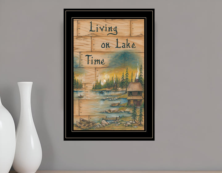 Living On The Lake 2 Black Framed Print Wall Art