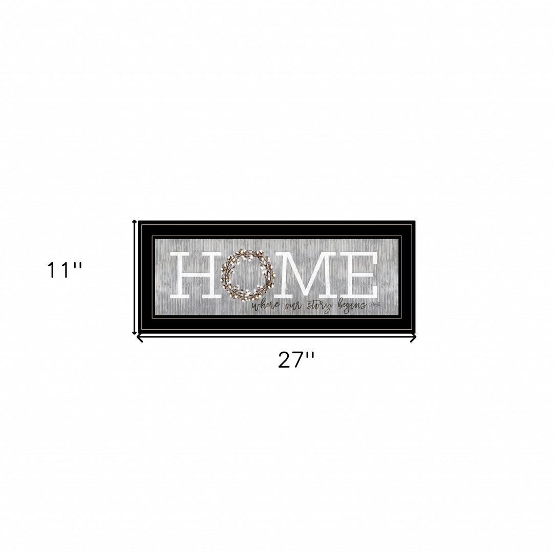 Home Where Our Story Begins Black Framed Print Wall Art