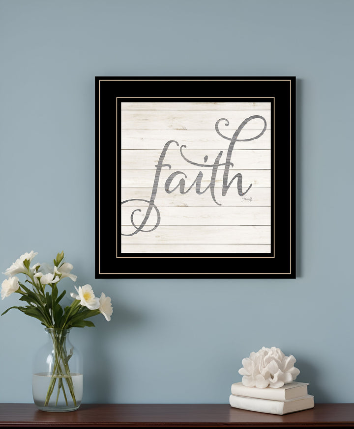 Simple Words Faith 2 Black Framed Print Wall Art