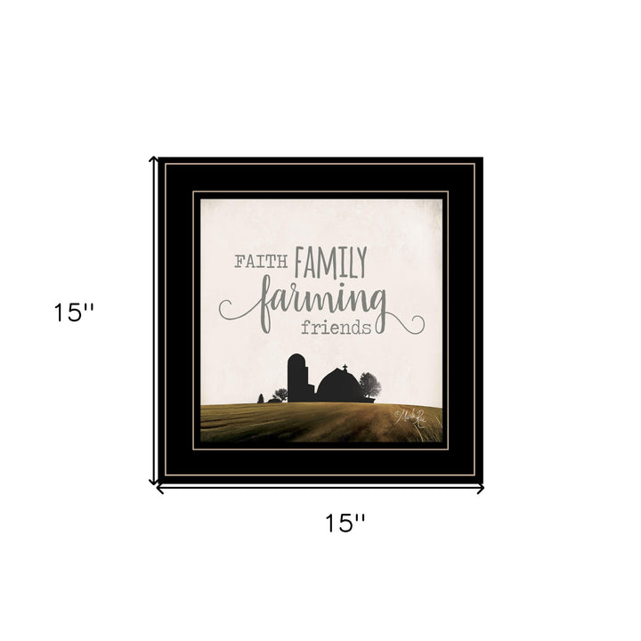 Faith Family Farming Friends 2 Black Framed Print Wall Art