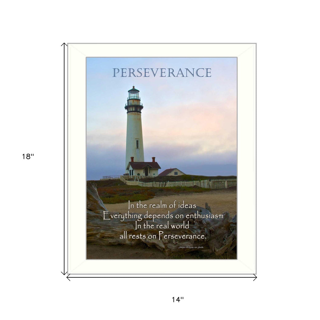 Perseverance 3 White Framed Print Wall Art