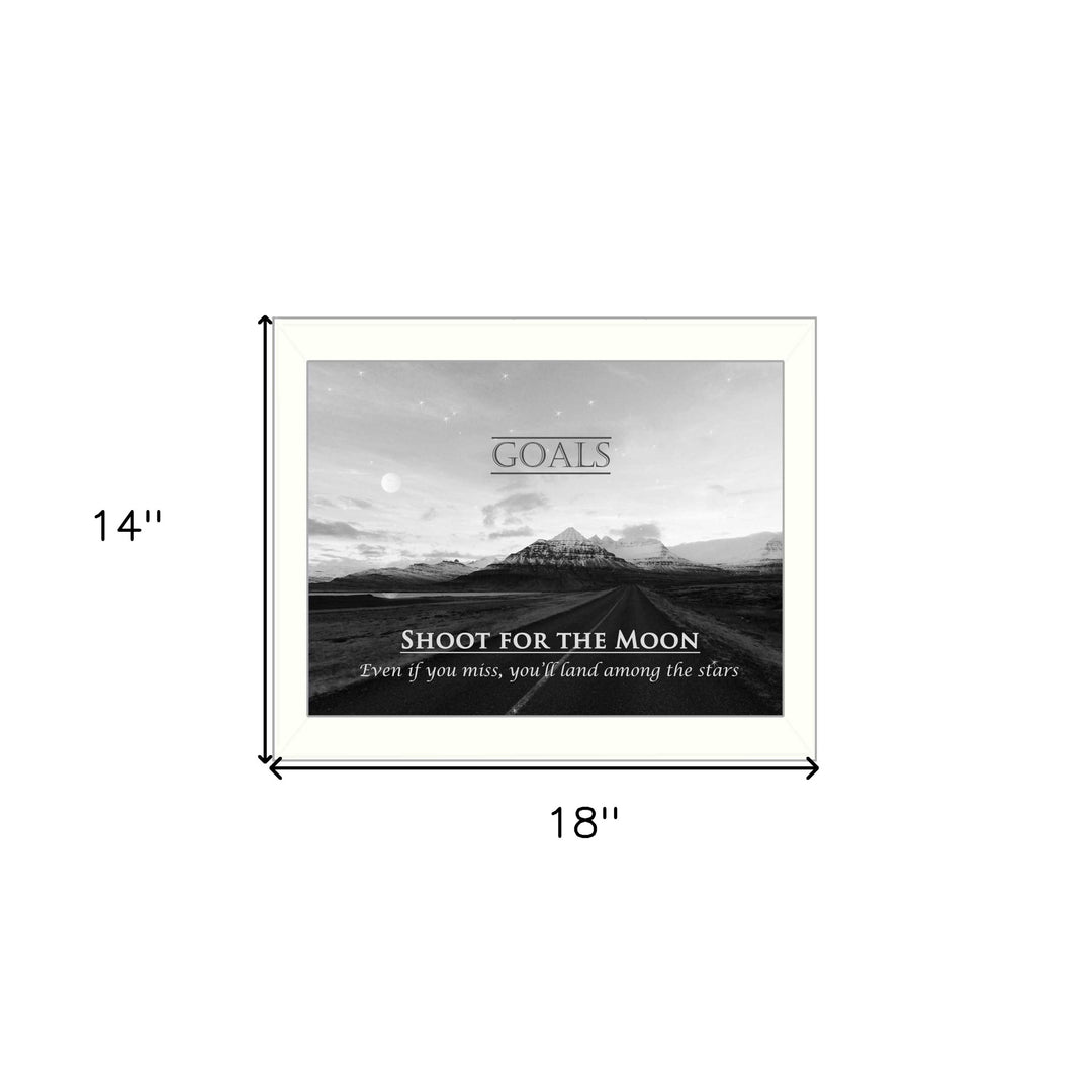 Goals 6 White Framed Print Wall Art