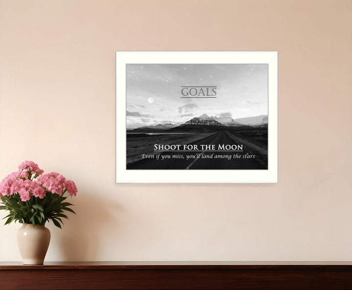 Goals 6 White Framed Print Wall Art