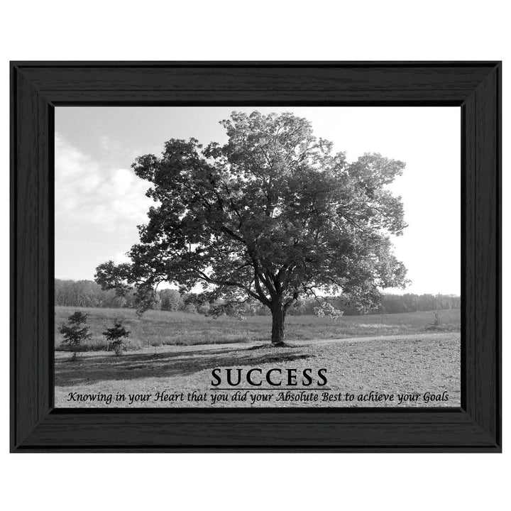 Success 5 Black Framed Print Wall Art